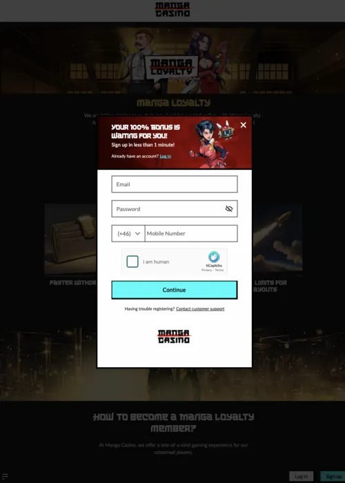 Neue Spieler Anmeldung Formular Manga Casino